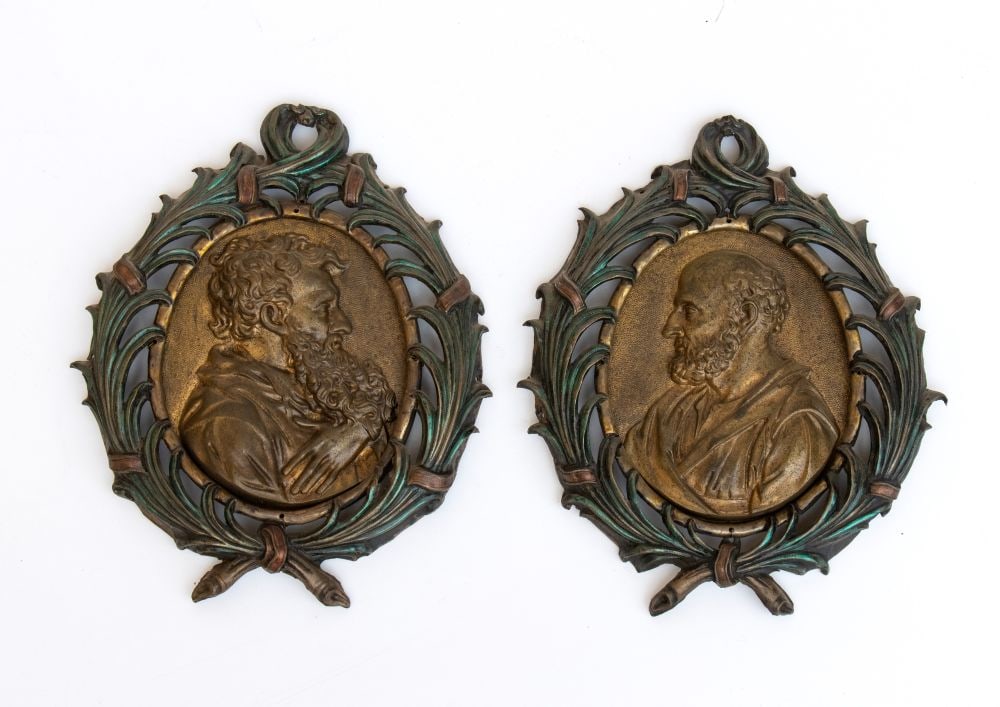 A pair of bronze plaques depicting Saint Peter and Saint Paul    Italy, 19th century (1 of 2)