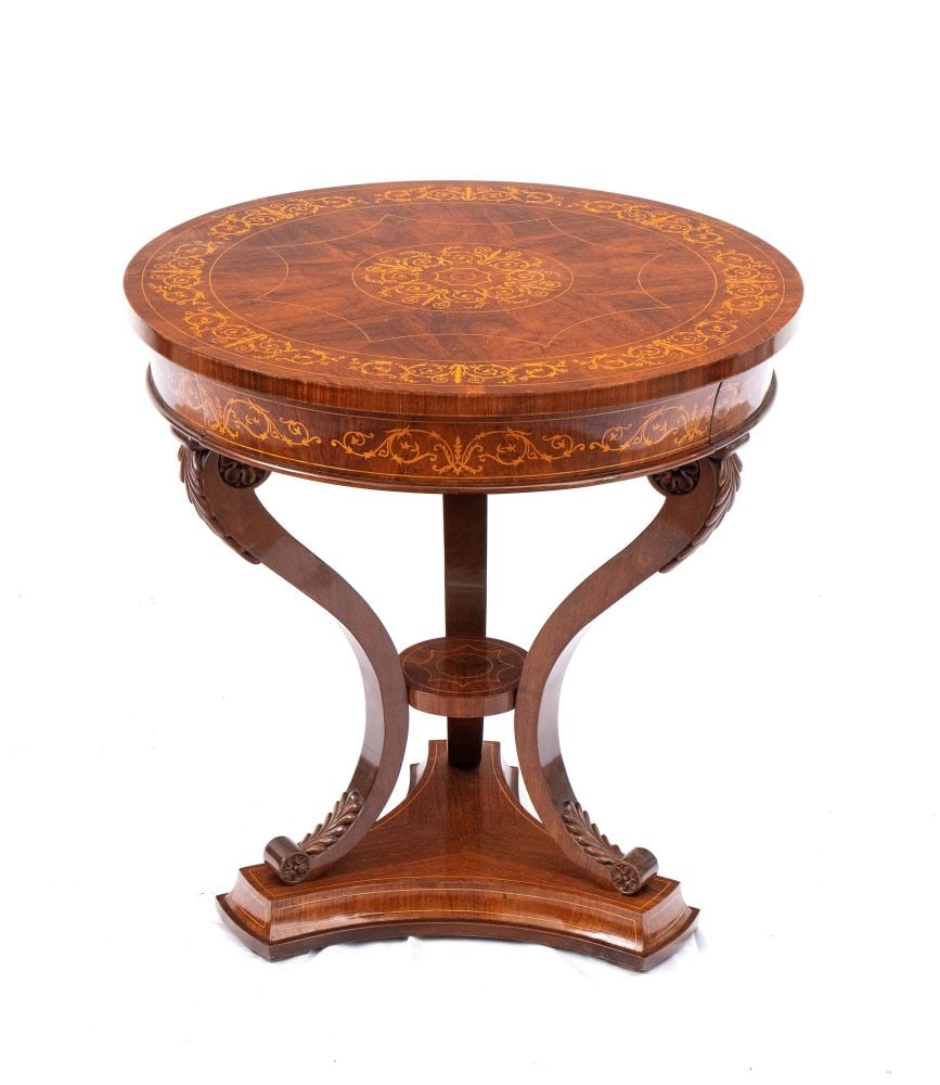 Italian Charles X style inlaid coffee table 19th century (1 of 8)