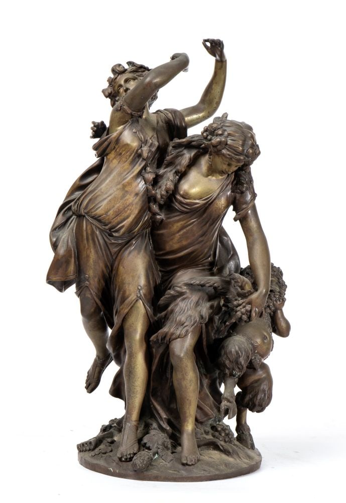 CLAUDE MICHEL, DETTO CLODION (Nancy, 1738 - Parigi, 1814) (after) Bronze sculpture depicting (1 of 7)