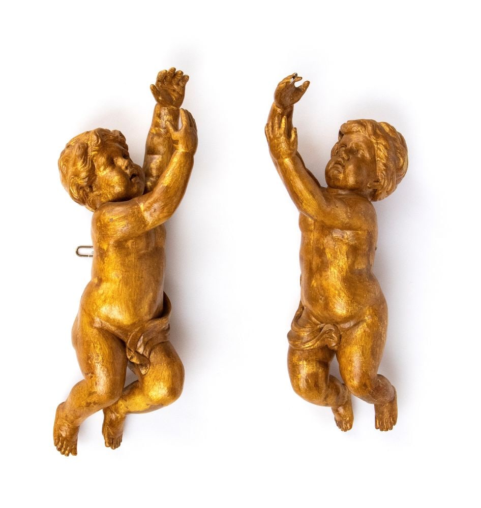A pair of Italian gilded putti, Louis XVI 18th century (1 of 5)