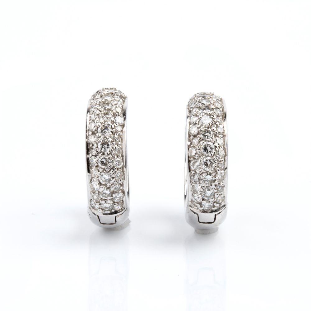 Diamond gold hoop earrings - (1 of 4)