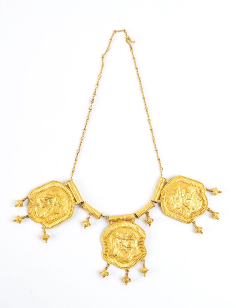 Gold necklace in archeological style - (1 of 4)