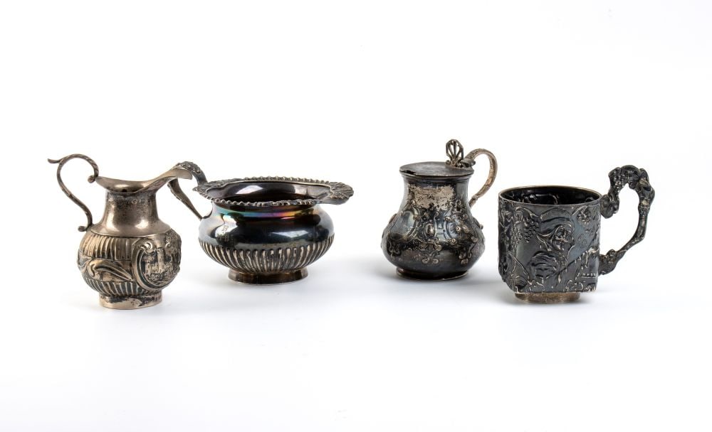 Lot of 4 solid silver jugs - 20th century (1 of 7)