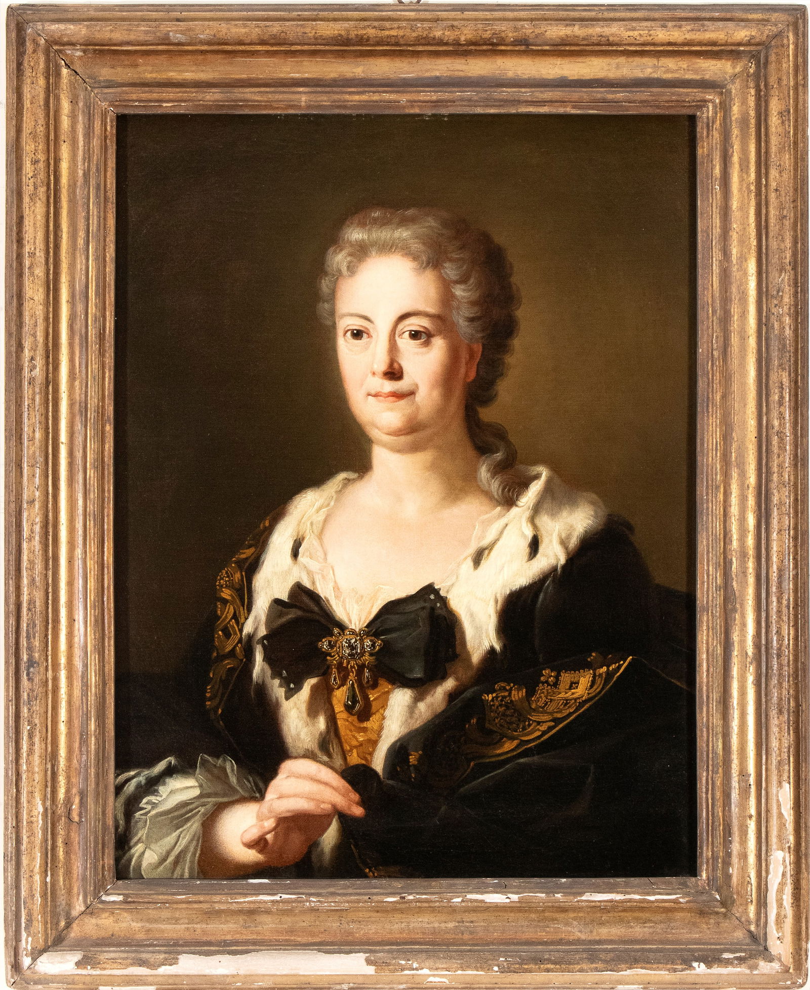 Francesco Solimena (attribuito a) (Serino 1657 - Napoli 1747): Portrait of Maria Cecilia von Tannhausen, Countess of Harrach (?) Oil on canvas cm. 75x62. Framed The portrait may depict Maria Cecilia von Thannhausen (14 March 1674 – 15 February 1721), who ac