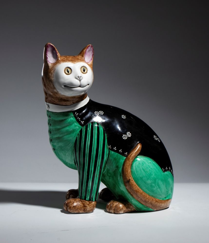 (attribuito a) Émile Gallé (Nancy 1846 - Nancy 1904) Cat-shaped sculpture - Late 19th – early (1 of 3)