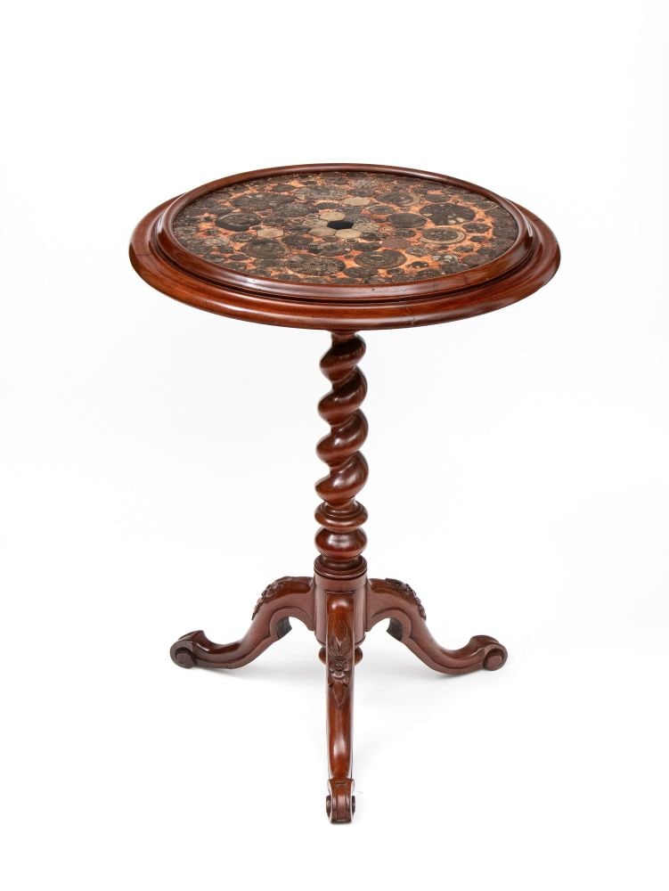 Tables with fossilized ammonite tops - 19th century (1 of 6)