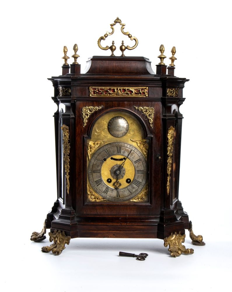 Wall clock designed signed by Francesco Muscitelli - Rome, mid-18th century (1 of 7)