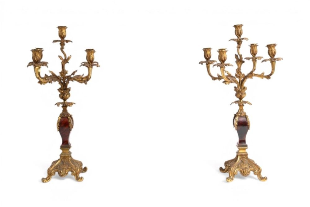Pair of five-candle candelabras - 19th century (1 of 2)