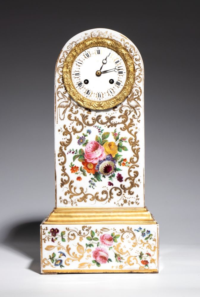 Schüller à Paris () Antique porcelain clock - Paris, 19th century (1 of 5)