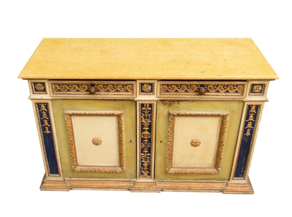 Neoclassical style sideboard, lacquered and gilded - Central Italy, early 20th century (1 of 3)