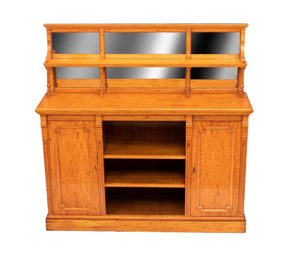 Sideboard with raised section in satinwood - England, 19th century (1 of 5)