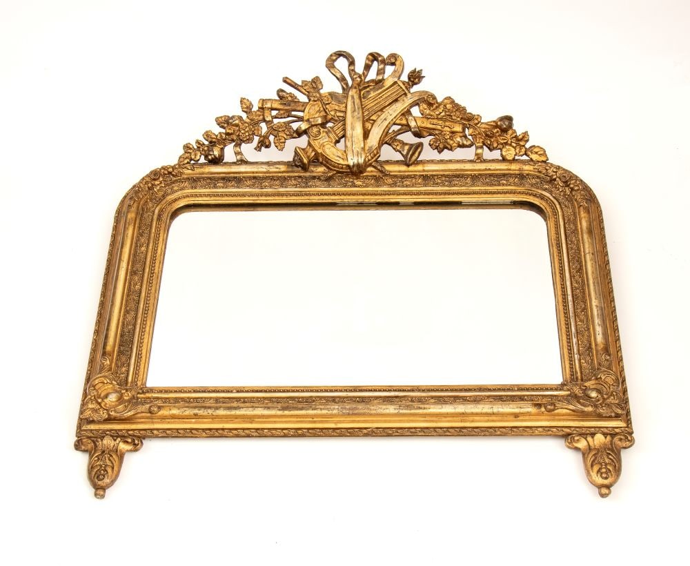 Gilded wooden mirror Louis XVI style - France, 19th century (1 of 4)