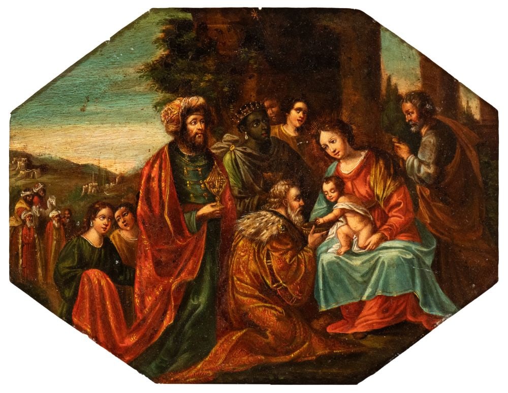Artista fiammingo, fine XVI - inizio XVII secolo () Adorazione dei Magi (1 of 5)