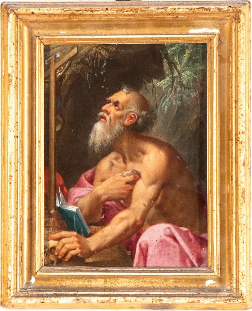Artista emiliano, fine XVI - inizio XVII secolo () San Girolamo penitente (1 of 4)