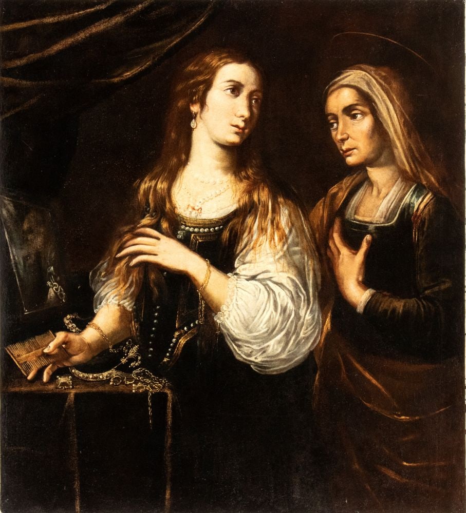 Artista attivo a Roma, prima metà XVII secolo () Marta e Maddalena (1 of 3)