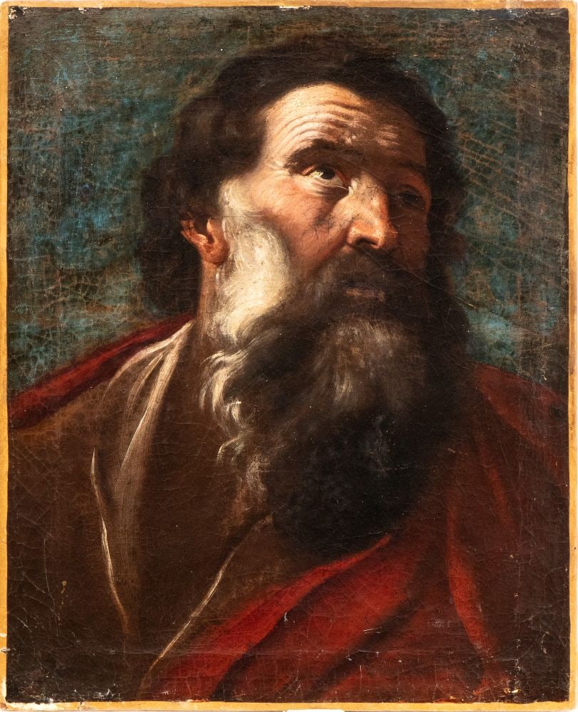Artista attivo a Roma, XVII secolo () Testa di uomo barbuto: Oil on canvas cm. 59x48 Private collection, Rome.