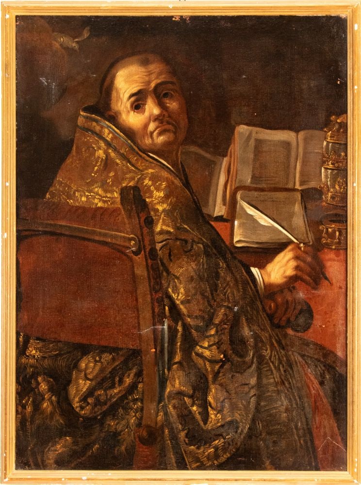Claude Vignon (seguace di) (Tours 1593 - Parigi 1670) San Gregorio Magno (1 of 4)