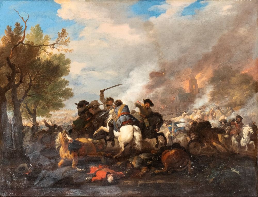 Jan van Huchtenburgh (Haarlem 1647 - Amsterdam 1733) Battaglia (1 of 4)