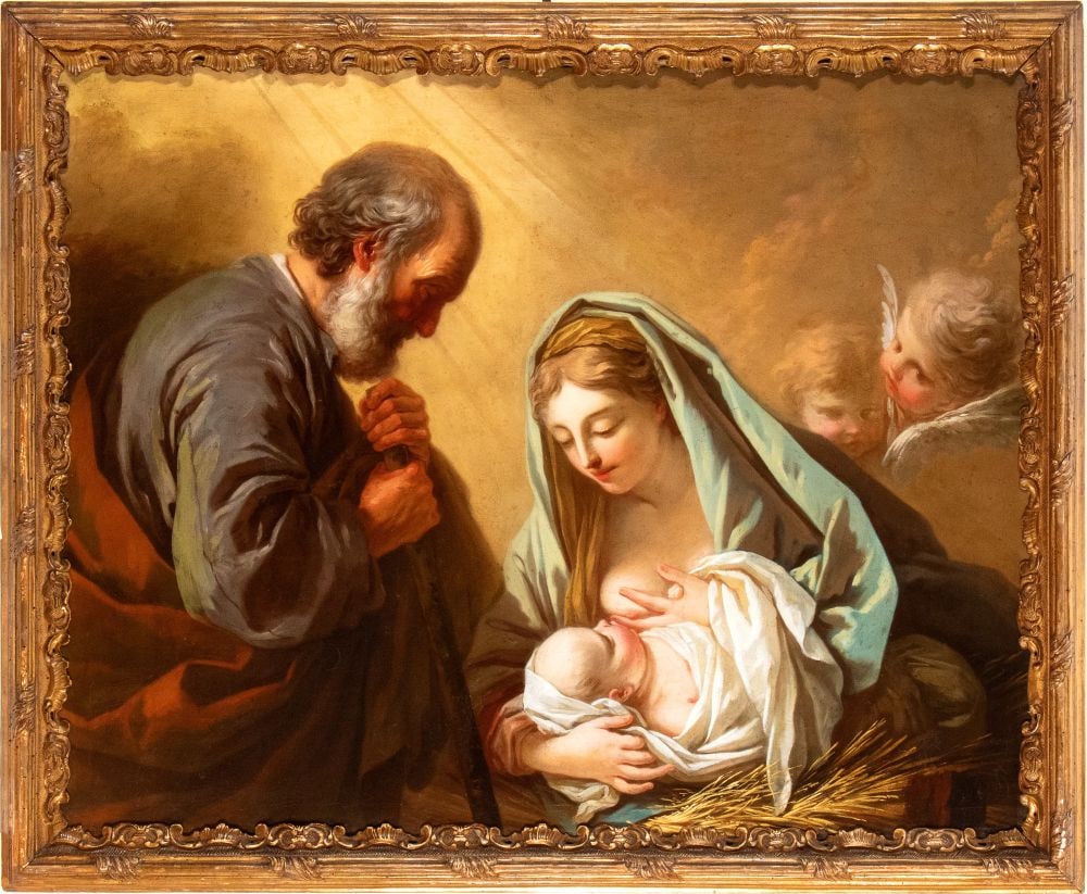 Artista veneto, prima metà XVIII secolo () Madonna del Latte con San Giuseppe (1 of 4)