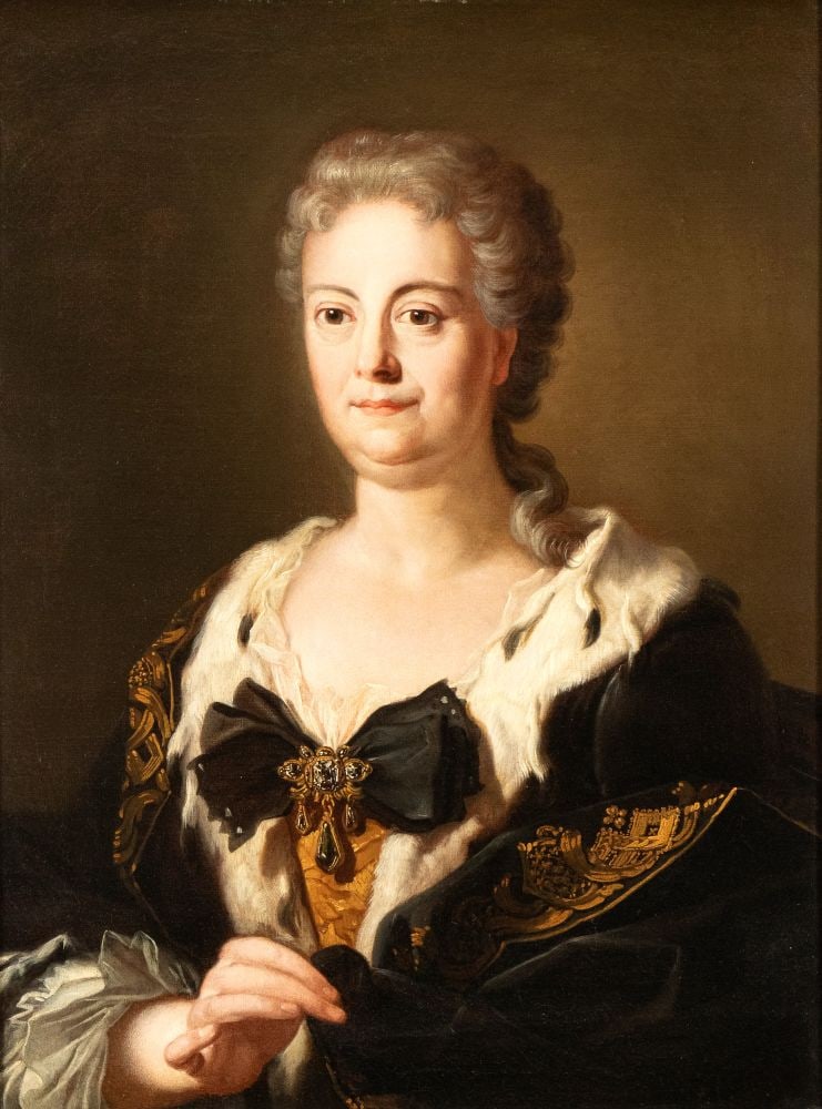 Francesco Solimena (attribuito a) (Serino 1657 - Napoli 1747) Ritratto di nobildonna (Maria Cecilia: Oil on canvas cm. 75x62. Framed The portrait may depict Maria Cecilia von Thannhausen (14 March 1674 – 15 February 1721), who acquired the title of Countess of Harrach by marrying Aloys Thomas R