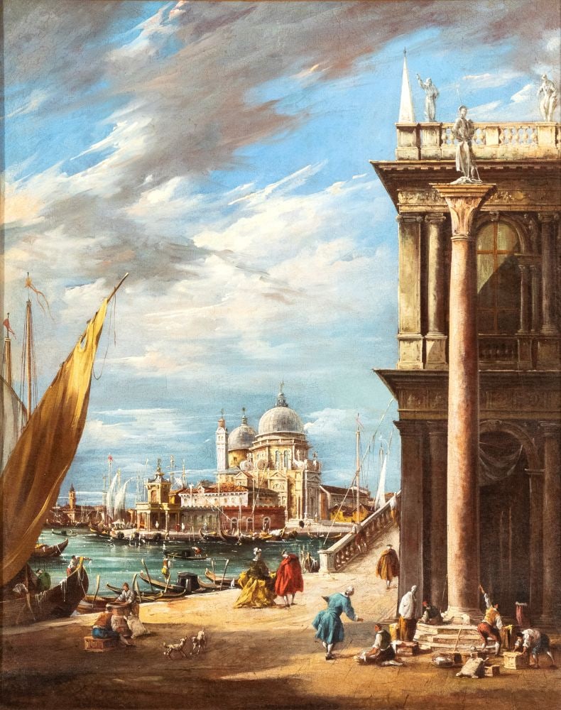 Francesco Guardi (seguace di) (Venezia 1712 - 1793) Veduta di Santa Maria della Salute da piazzetta (1 of 5)