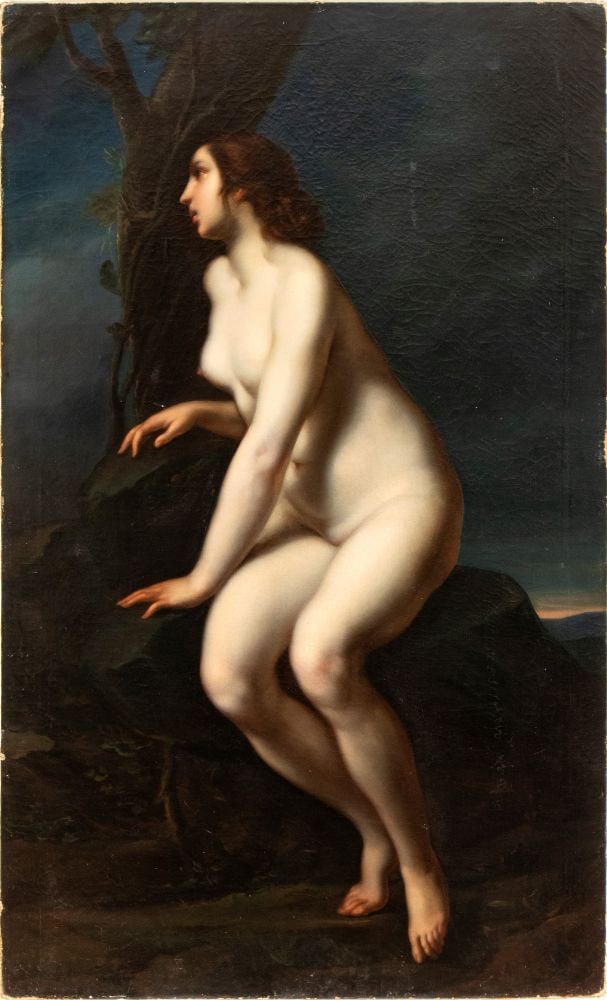 Francesco Furini (seguace di) (Firenze 1603 - Firenze 1646) Ninfa seduta (Eva?) (1 of 2)
