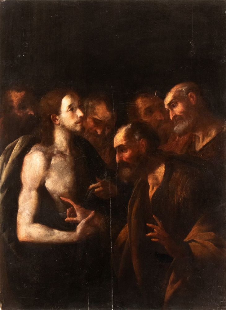 Artista attivo a Napoli, prima metà XVII secolo () L'incredulità di San Tommaso (1 of 3)
