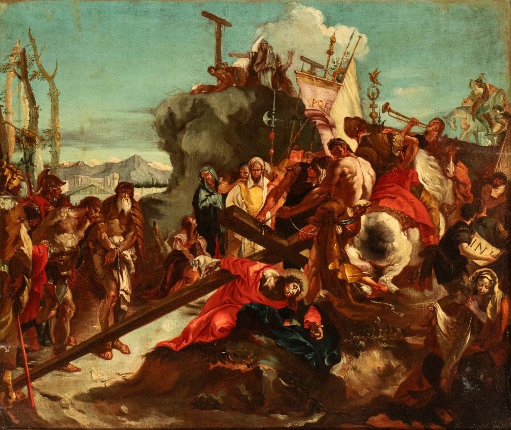 Giambattista Tiepolo (seguace di) (Venezia 1696 - Madrid 1770) Salita al Calvario (1 of 7)