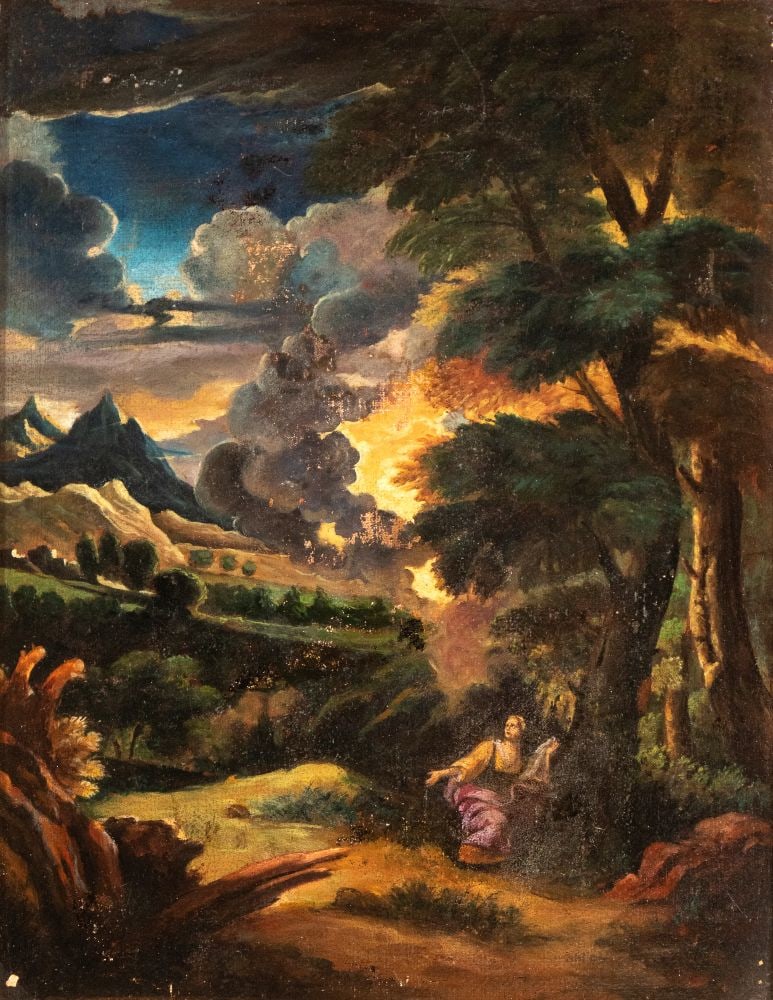 Pieter Mulier detto il Cavalier Tempesta (ambito di) (Haarlem 1637 - Milano 1701) a) Paesaggio con (1 of 6)