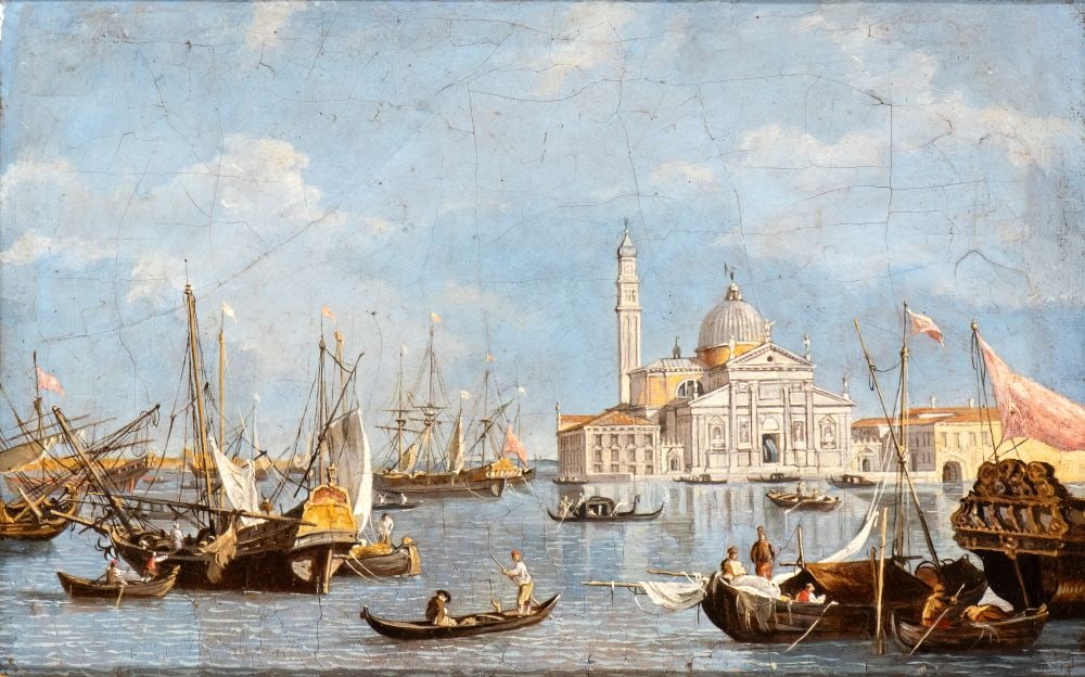 Artista attivo a Venezia, XIX secolo () Veduta di San Giorgio Maggiore dal bacino di San Marco (1 of 5)