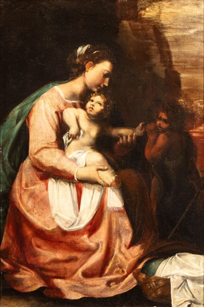 Artista attivo a Roma, XVII secolo () Madonna con Bambino e San Giovannino (1 of 4)