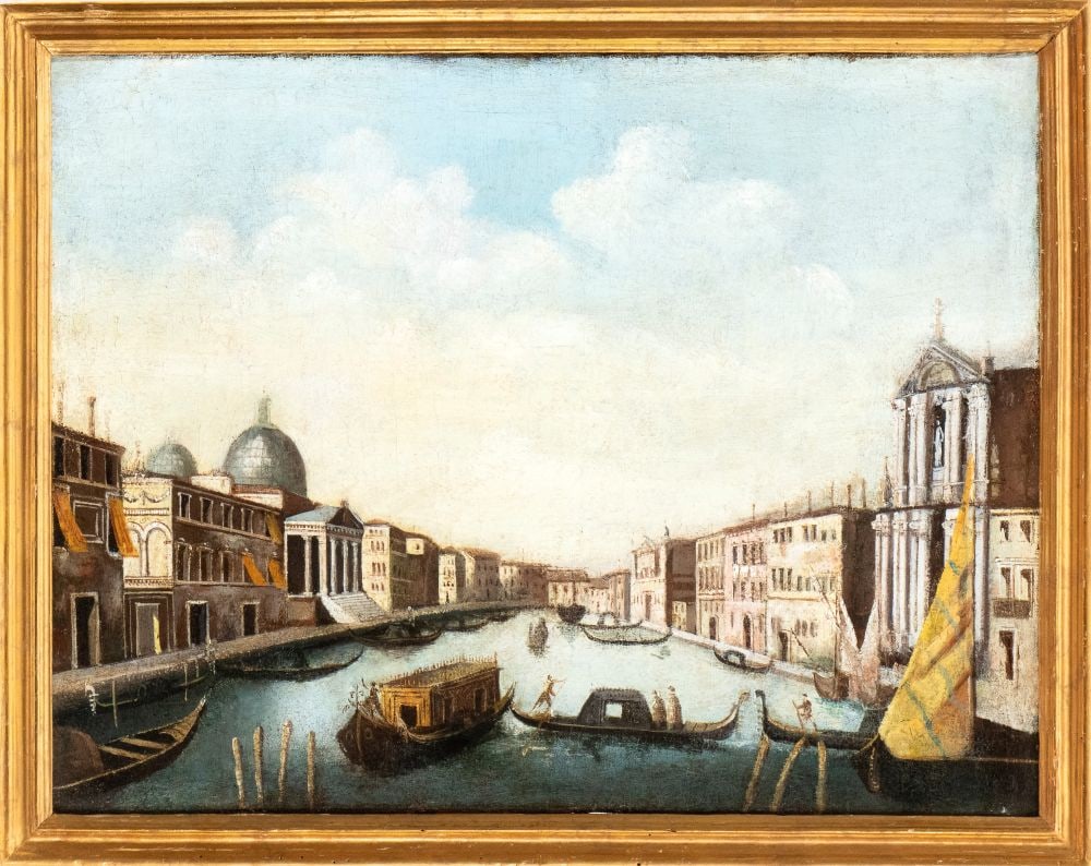 Artista attivo a Venezia, XVIII secolo () Veduta del Canal Grande con San Simeone Piccolo e la (1 of 2)