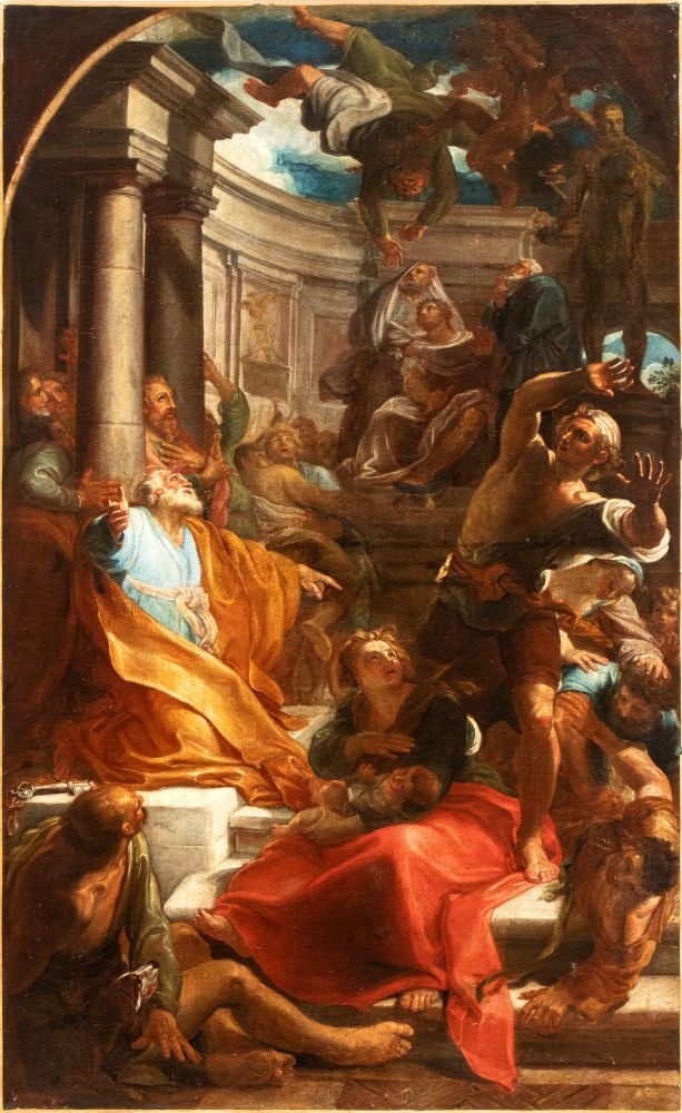 Pompeo Batoni (seguace di) (Lucca 1708 - Roma 1787) La caduta di Simon Mago (1 of 6)