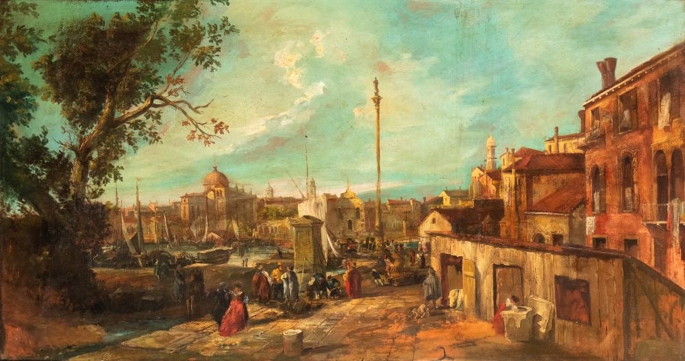 Artista attivo in Italia, XIX secolo () Veduta di fantasia di Venezia con la colonna di San Teodoro (1 of 5)