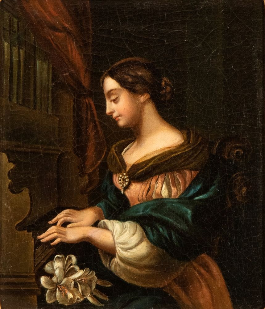 Carlo Dolci (ambito di) (Firenze 1616 - 1686) Santa Cecilia all'organo (1 of 4)