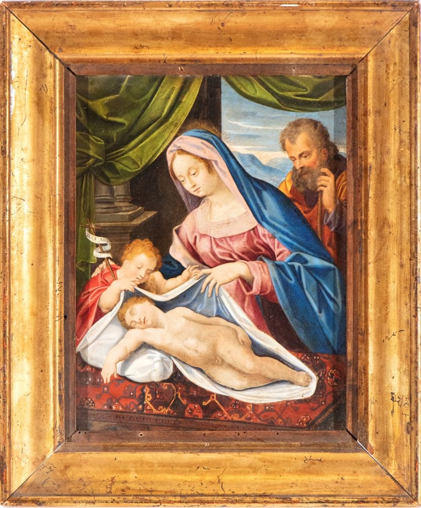 Artista emiliano, seconda metà XVI secolo () Sacra Famiglia con San Giovannino e Gesù (1 of 2)