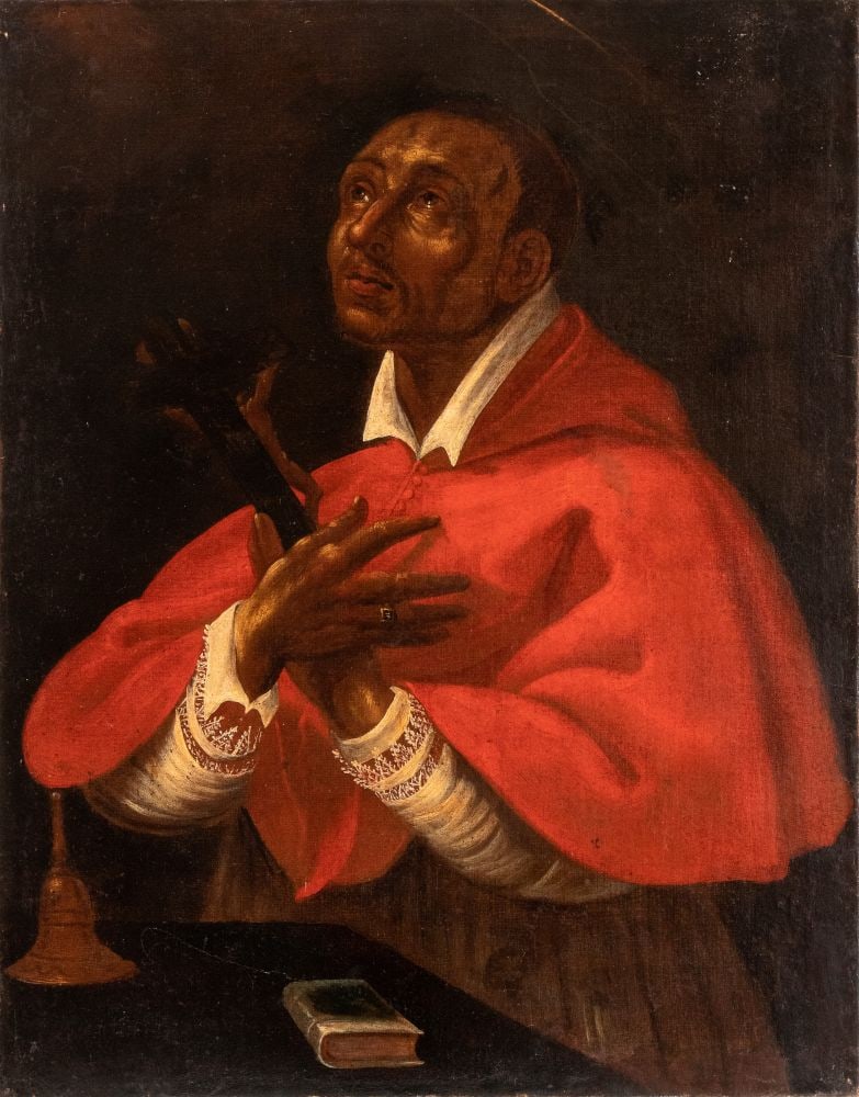 Artista attivo a Roma, XVII secolo () San Carlo Borromeo in preghiera (1 of 2)
