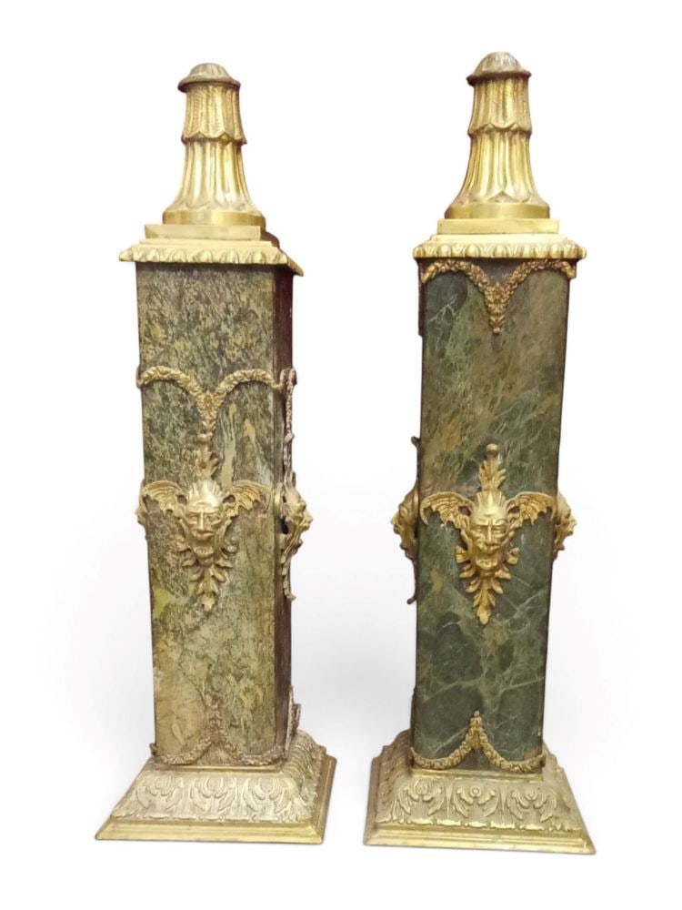 Pair of Empire-style marble and bronze floor lamp bases (1 of 2)