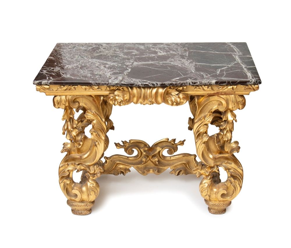 Louis XV console table in carved and gilded wood (1 of 9)