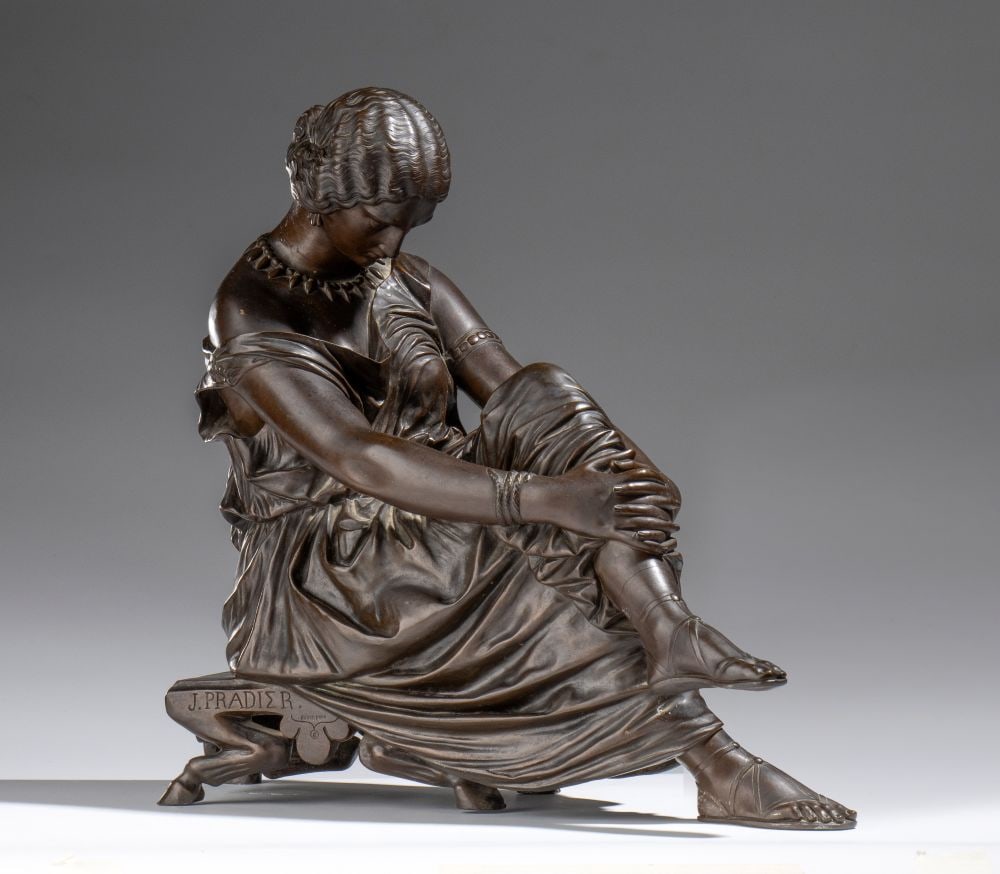 JAMES PRADIER (firma_di) (1790 - 1852) Bronze sculpture depicting Sappho (1 of 6)