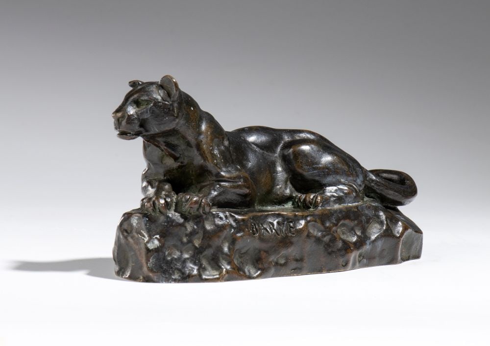 ANTOINE-LOUIS BARYE (firma_di) (1795 - 1875) Bronze sculpture depicting the “Panther of (1 of 6)