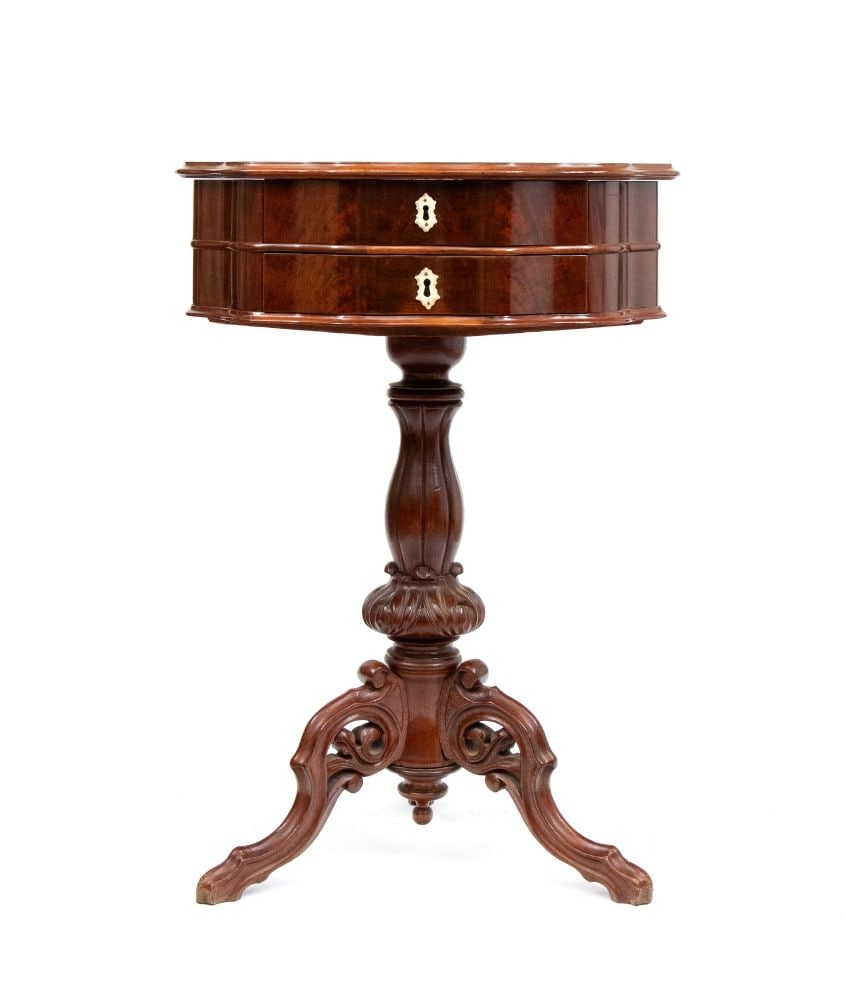Biedermeier-style flower-shaped work table - 3