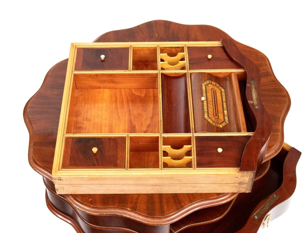 Biedermeier-style flower-shaped work table - 6