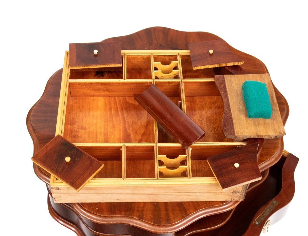 Biedermeier-style flower-shaped work table - 7