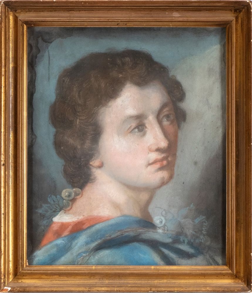 Artista italiano, XVIII - XIX secolo () Head of a young man: Artista italiano, XVIII - XIX secolo() Head of a young manHeight x width: 34,5 x 28,5 cm.Pastel on paper laid on canvasItem condition grading: **** good.