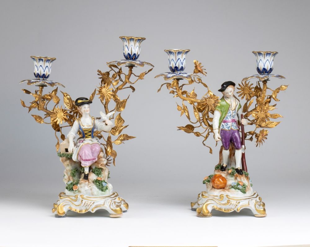 Pair of Capodimonte candlesticks (1 of 6)