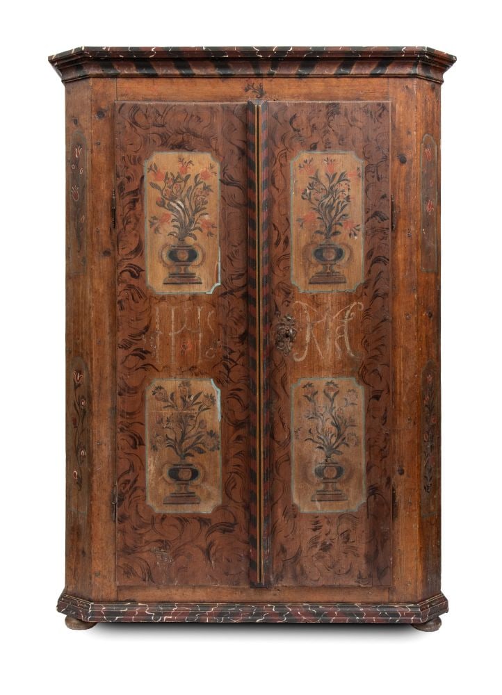 Tyrolean-Style Painted Wardrobe - Late 18th century–early 19th century (1 of 9)