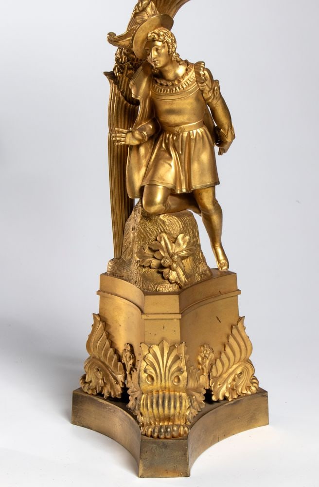 Pair of French gilded bronze candlesticks - France, mid-19th century - 6