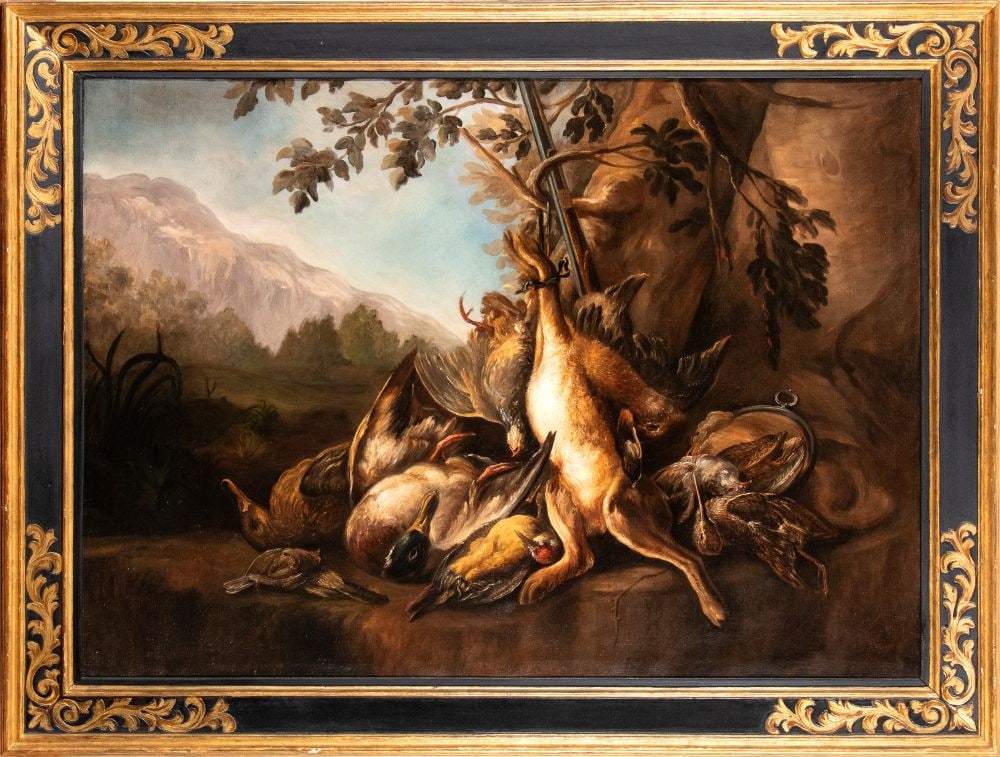 Artista lombardo, XVIII secolo Game in a landscape - 18th century (1 of 5)
