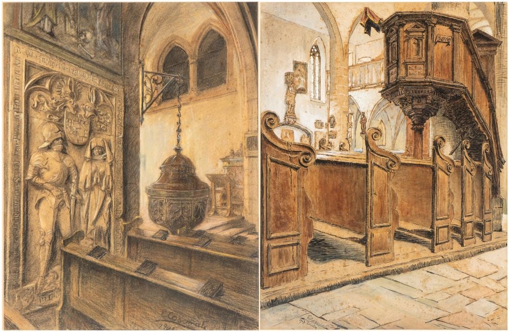 ETTORE COSOMATI (firma_di) Pair of paintings - Italy, 19th century: Height x width: 90 x 70 cmItem condition grading: **** good.The lot is in a good state of preservation with the normal wear and defects commensurate with its age and use over time.